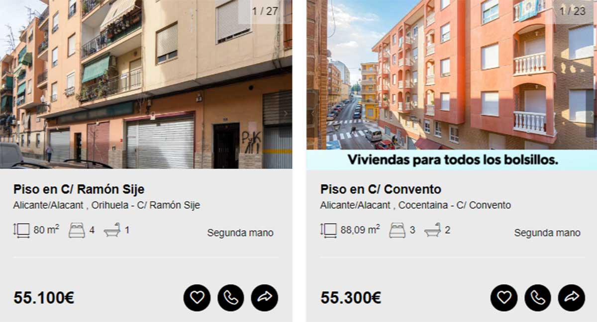 Pisos a la venta en Alicante por 55.000 euros