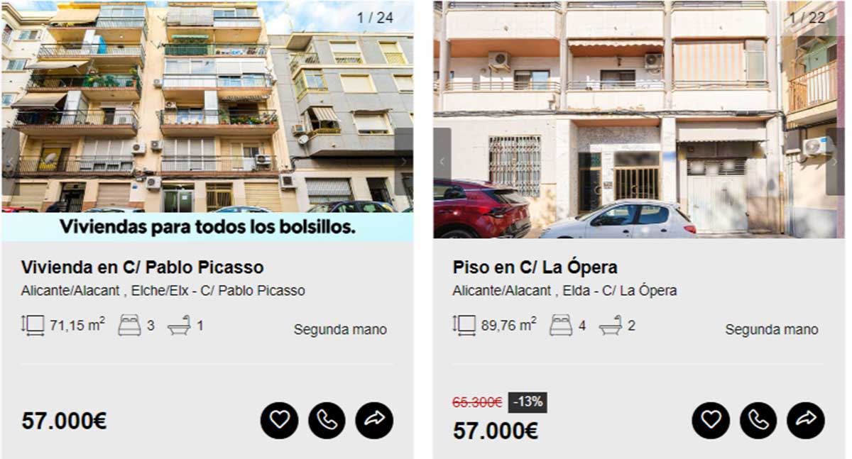 Pisos a la venta en Alicante por menos de 60.000 euros