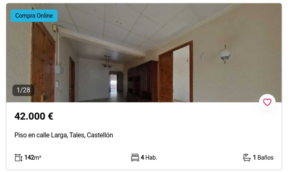 Piso en Castellón a la venta por 41.000 euros