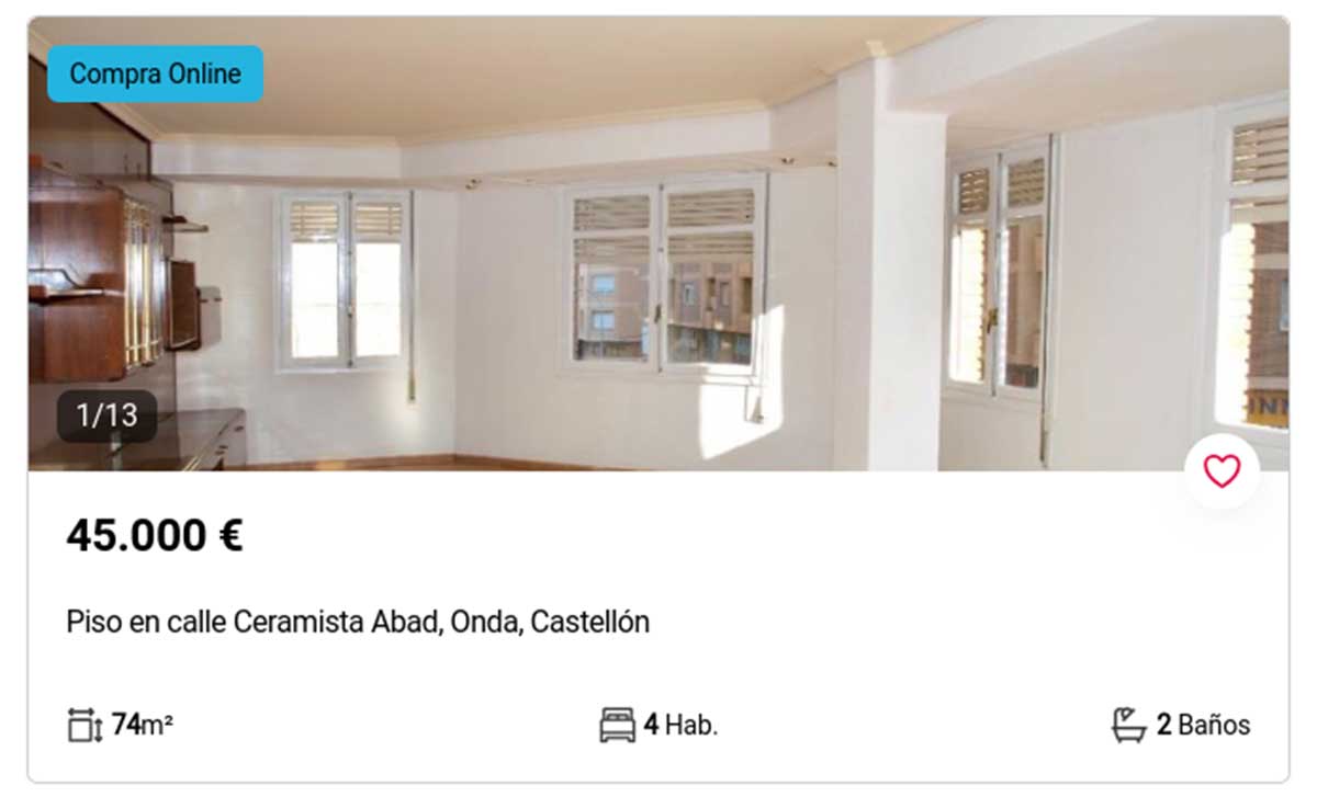 Piso en Castellón a la venta por 45.000 euros