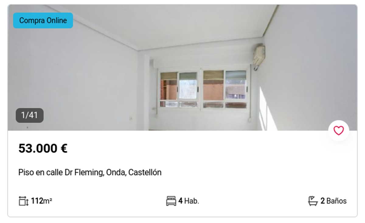 Piso en Castellón a la venta por 53.000 euros