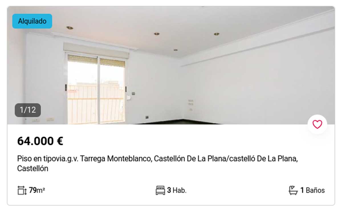 Piso en venta en Castellón por 64.000 euros
