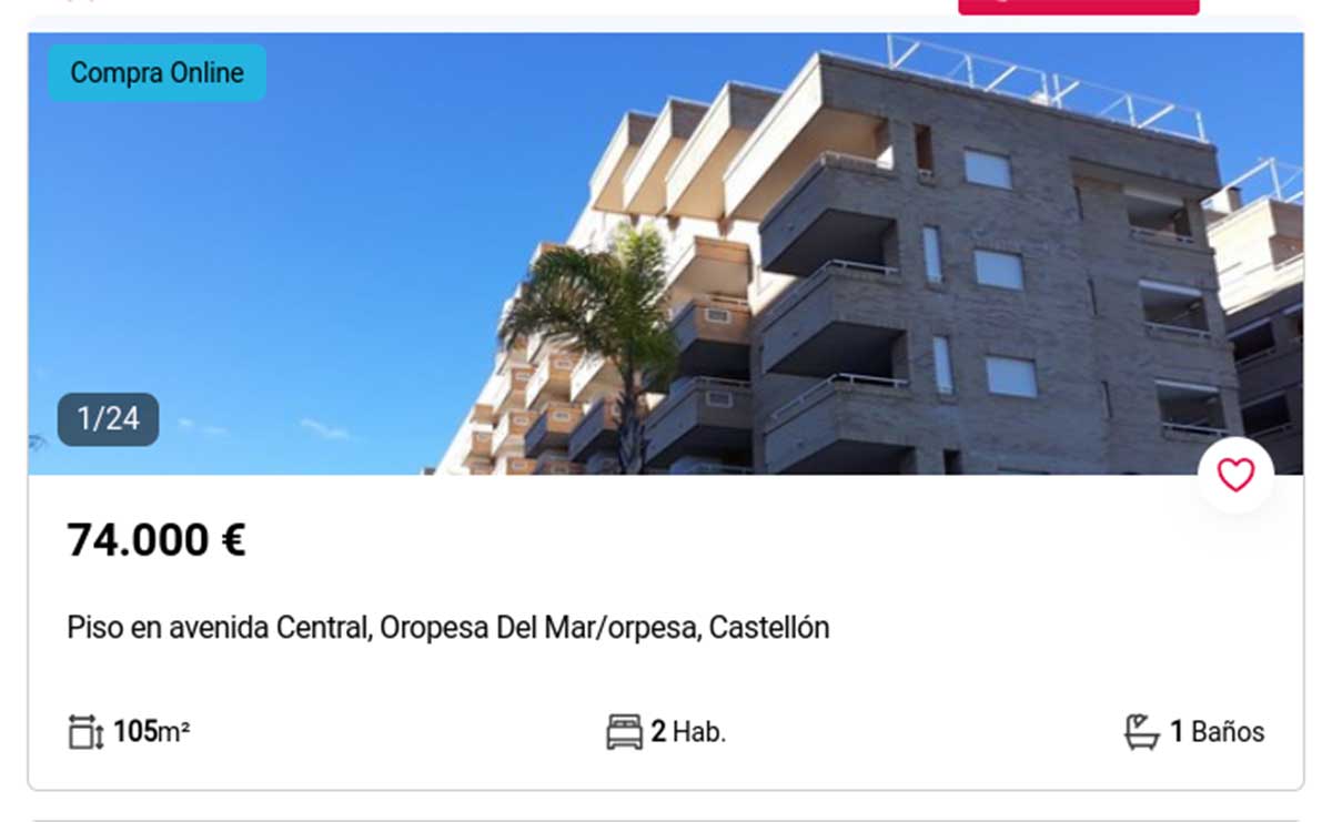 Piso en venta en Castellón por 74.000 euros