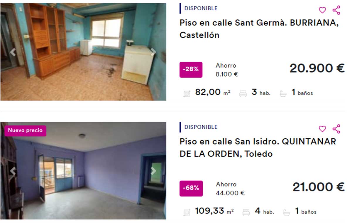 Pisos de BBVA por 20.000 euros