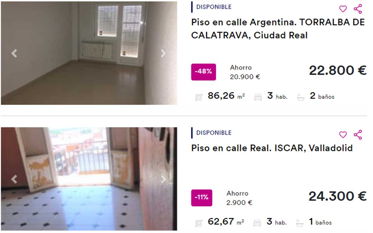 Pisos de BBVA por 22.000 euros