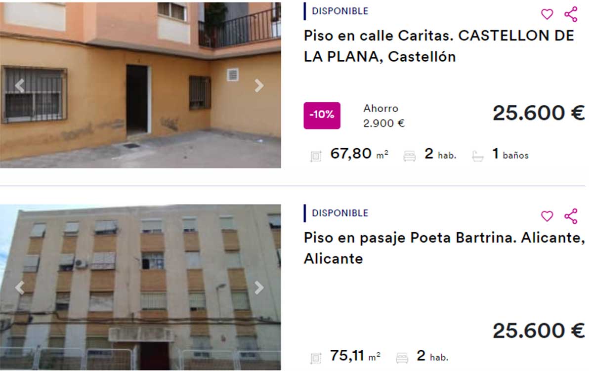 Pisos de BBVA por 25.000 euros