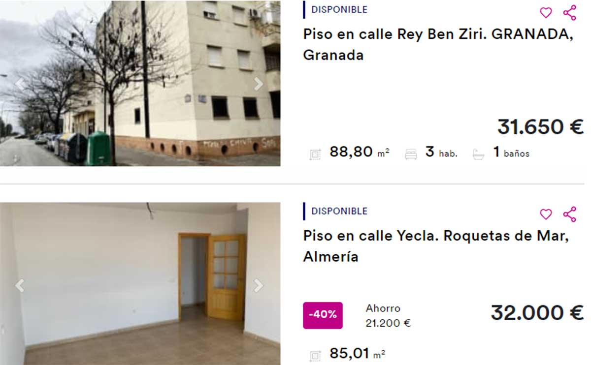 Pisos de BBVA por 30.000 euros