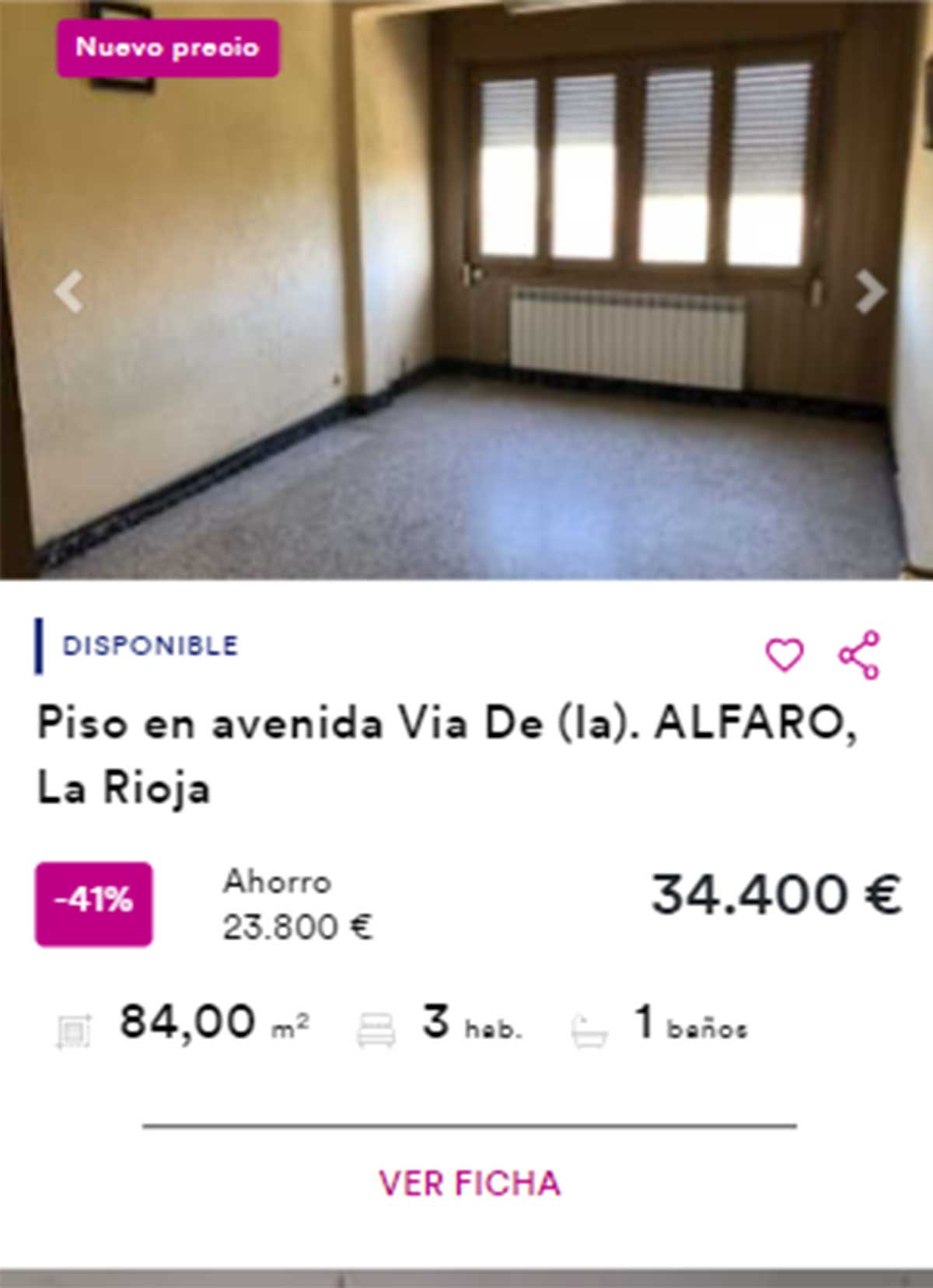 Piso de BBVA a la venta por 34.000 euros