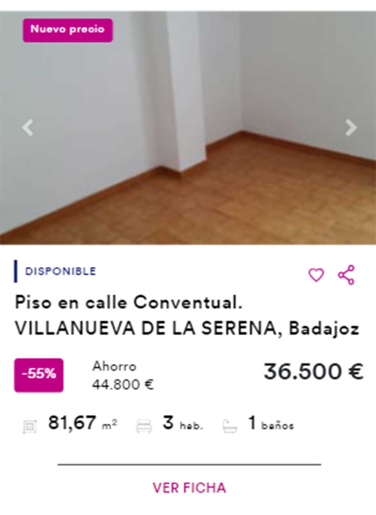 Piso de BBVA a la venta por 36.000 euros