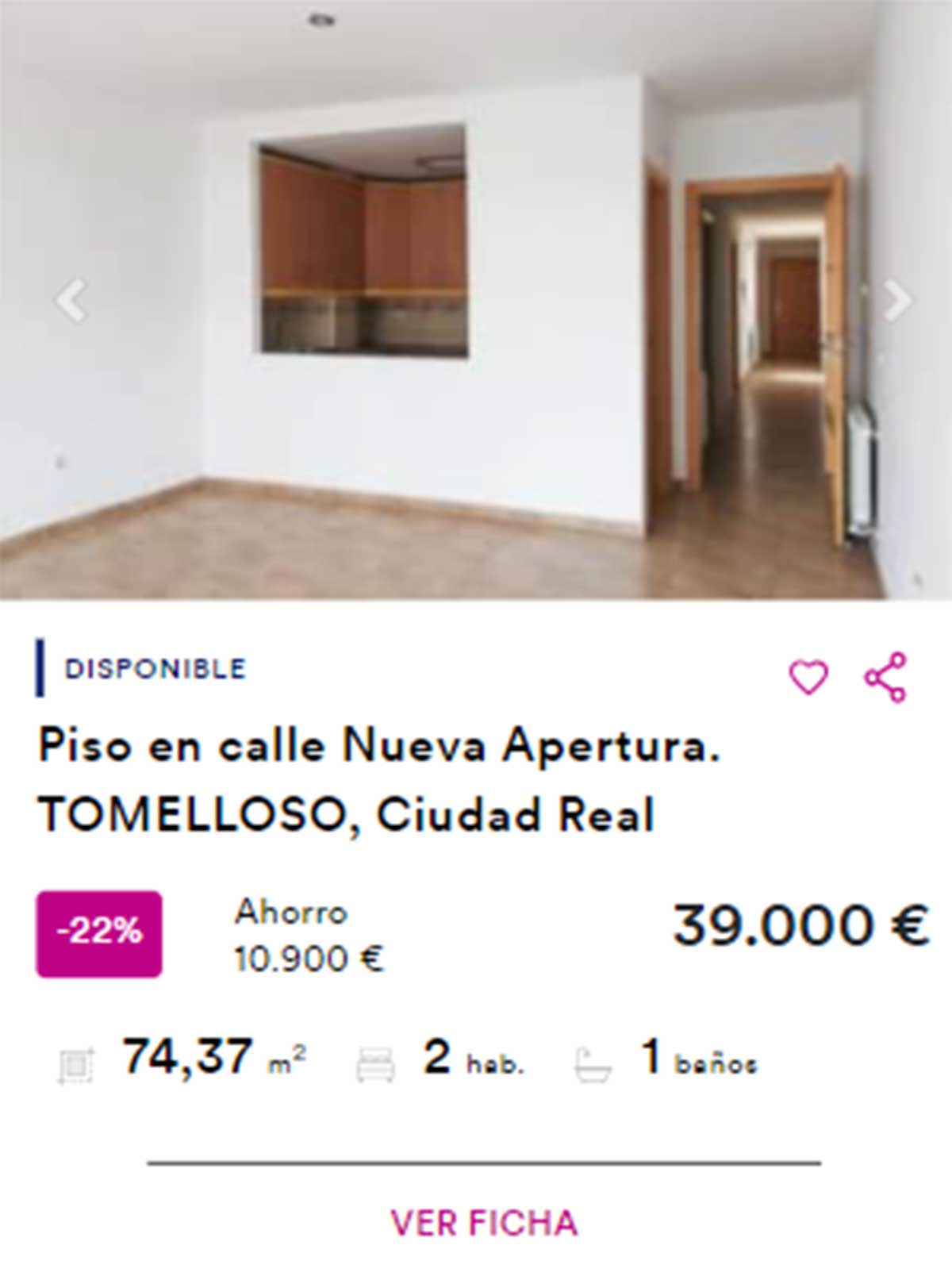 Piso de BBVA a la venta por 39.000 euros