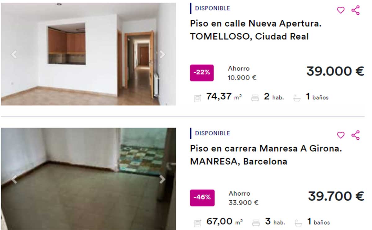 Pisos de BBVA por 39.000 euros