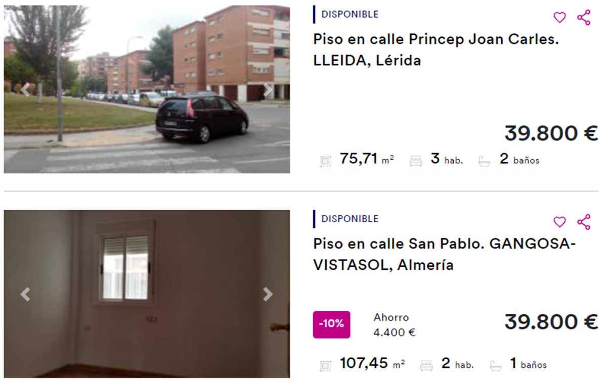 Pisos de BBVA por 40.000 euros