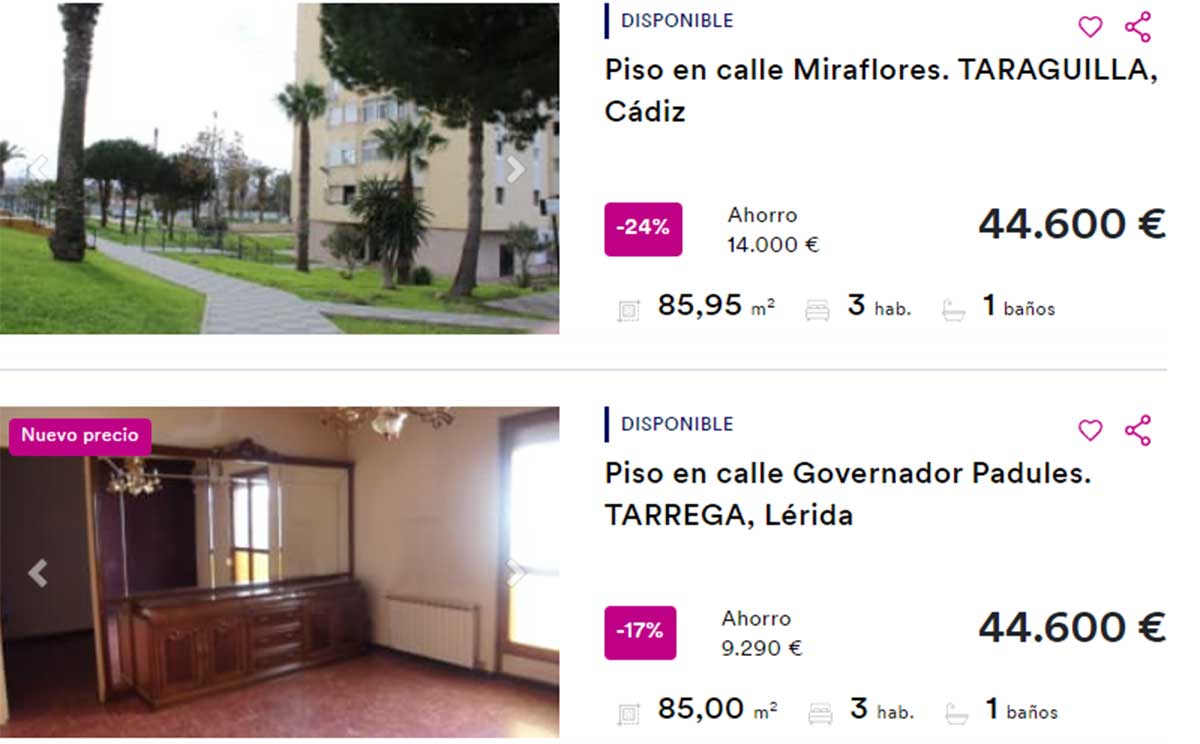 Pisos de BBVA por 44.000 euros