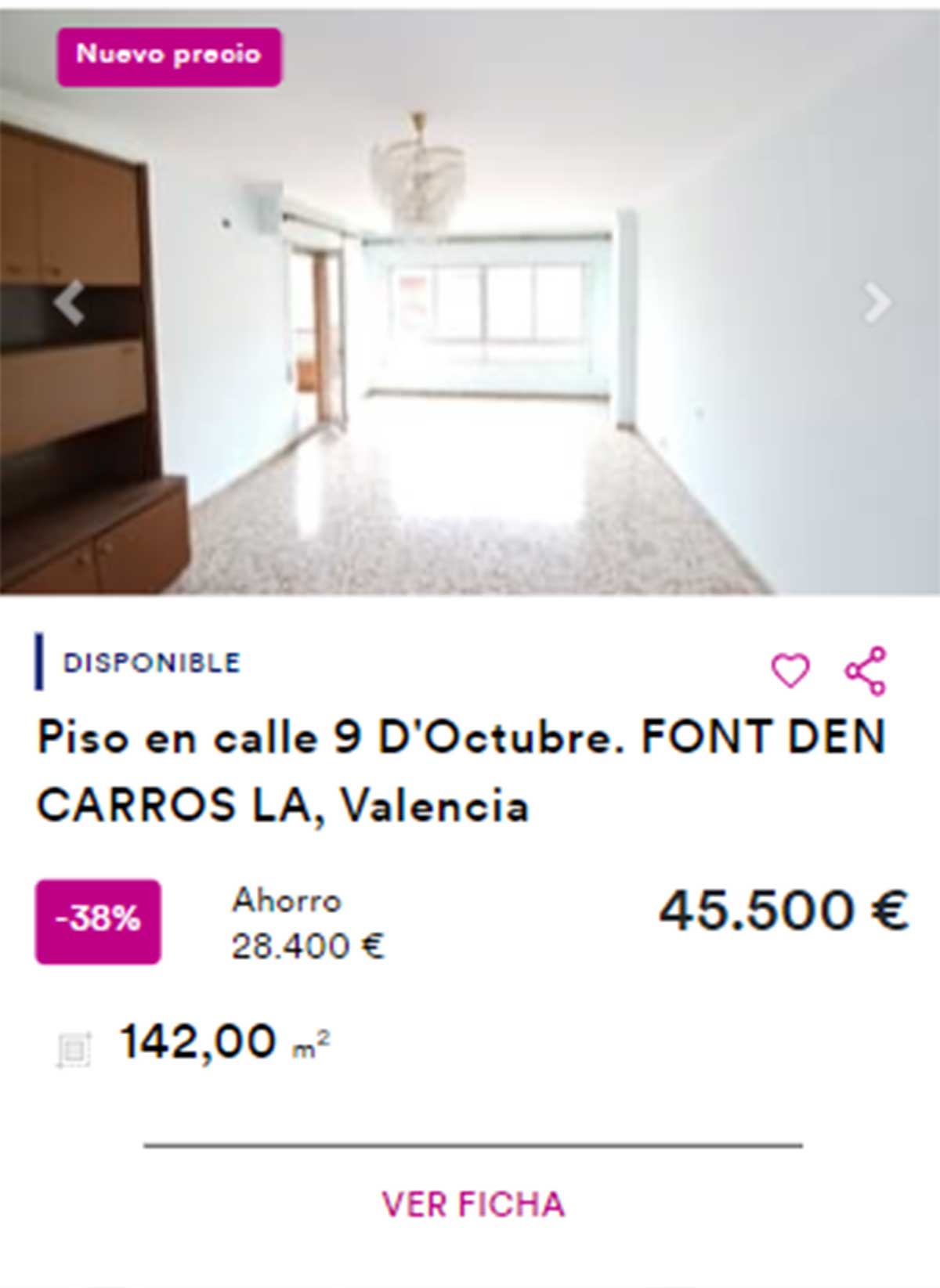 Piso de BBVA a la venta por 45.500 euros