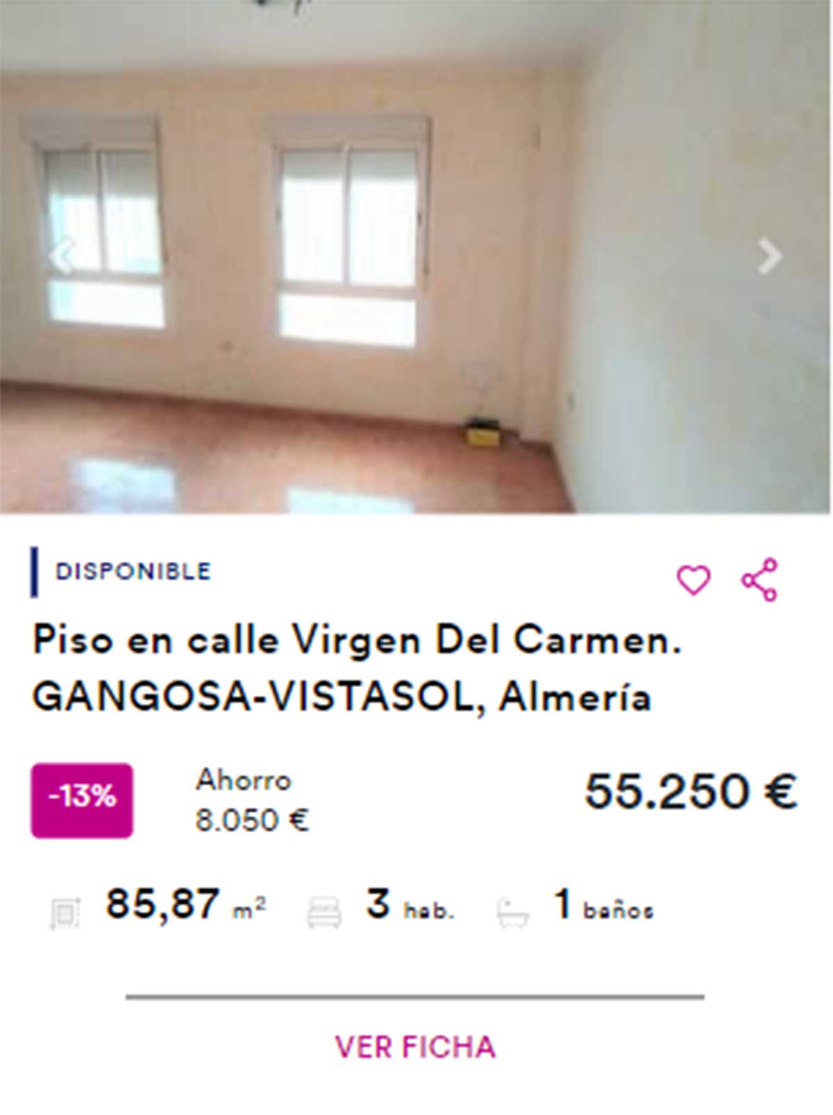 Piso en venta en BBVA por 55.000 euros