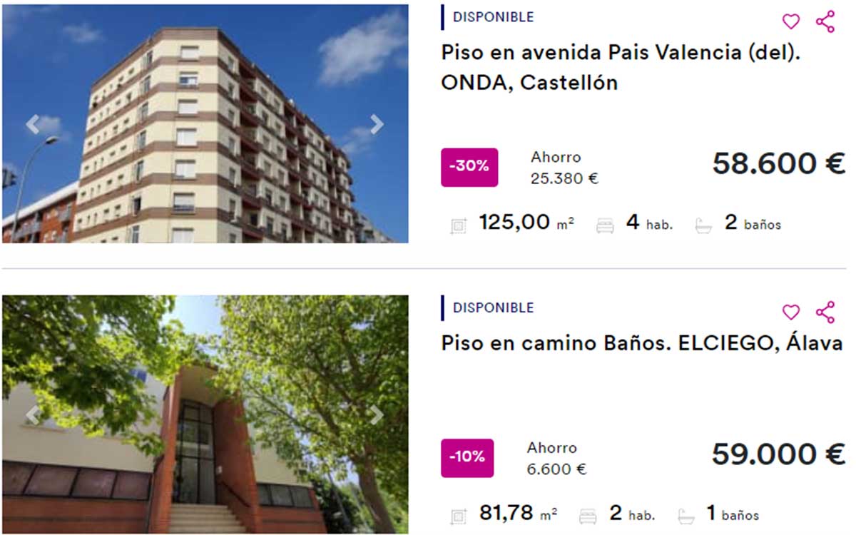 Pisos de BBVA por 58.000 euros