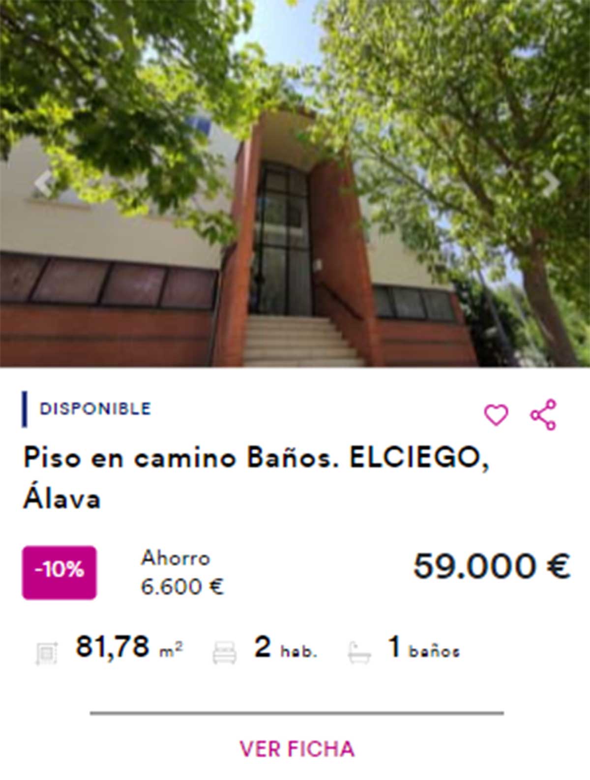 Piso en venta en BBVA por menos de 60.000 euros