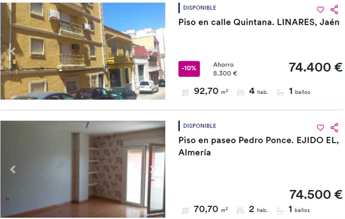 Pisos de BBVA por 75.000 euros