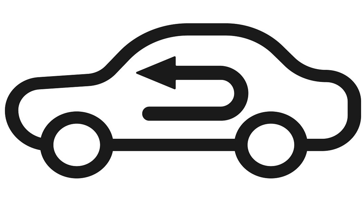 Símbolo del botón de recirculación del aire acondicionado del coche.