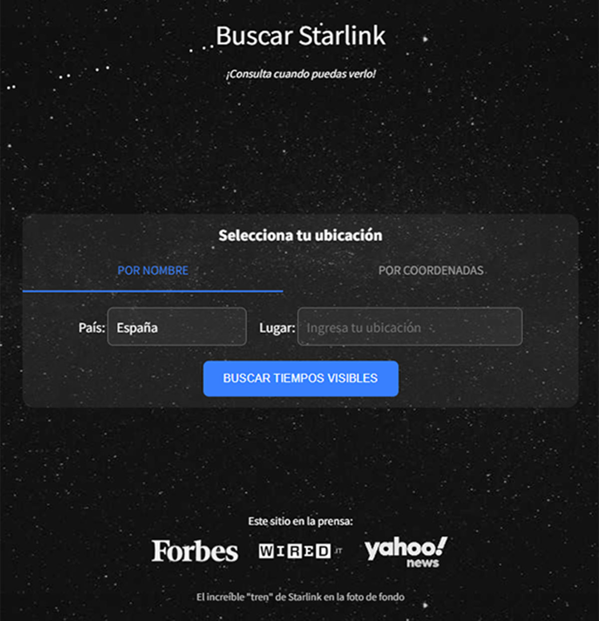 Web oficial de Starlink