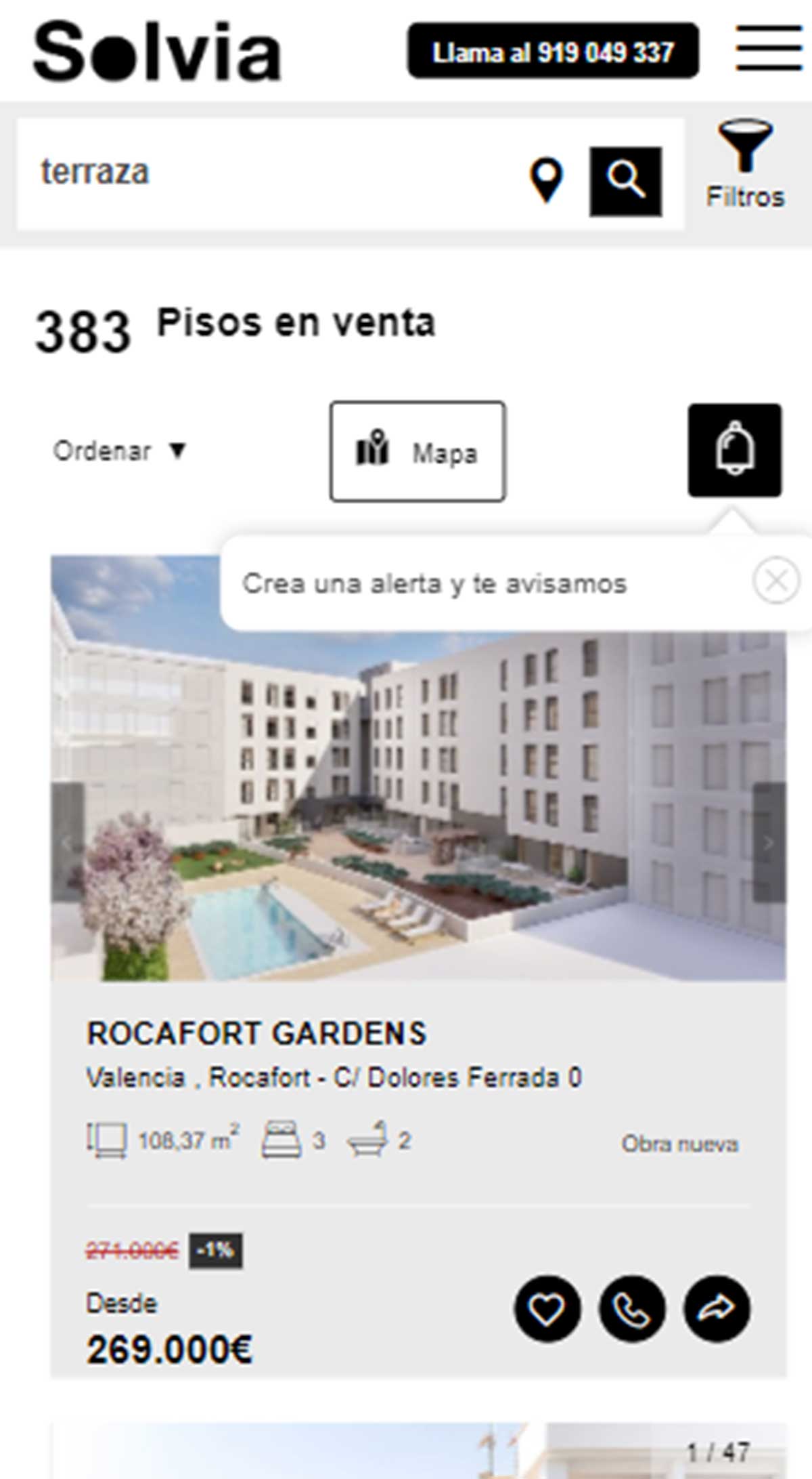 Catálogo de viviendas en Solvia