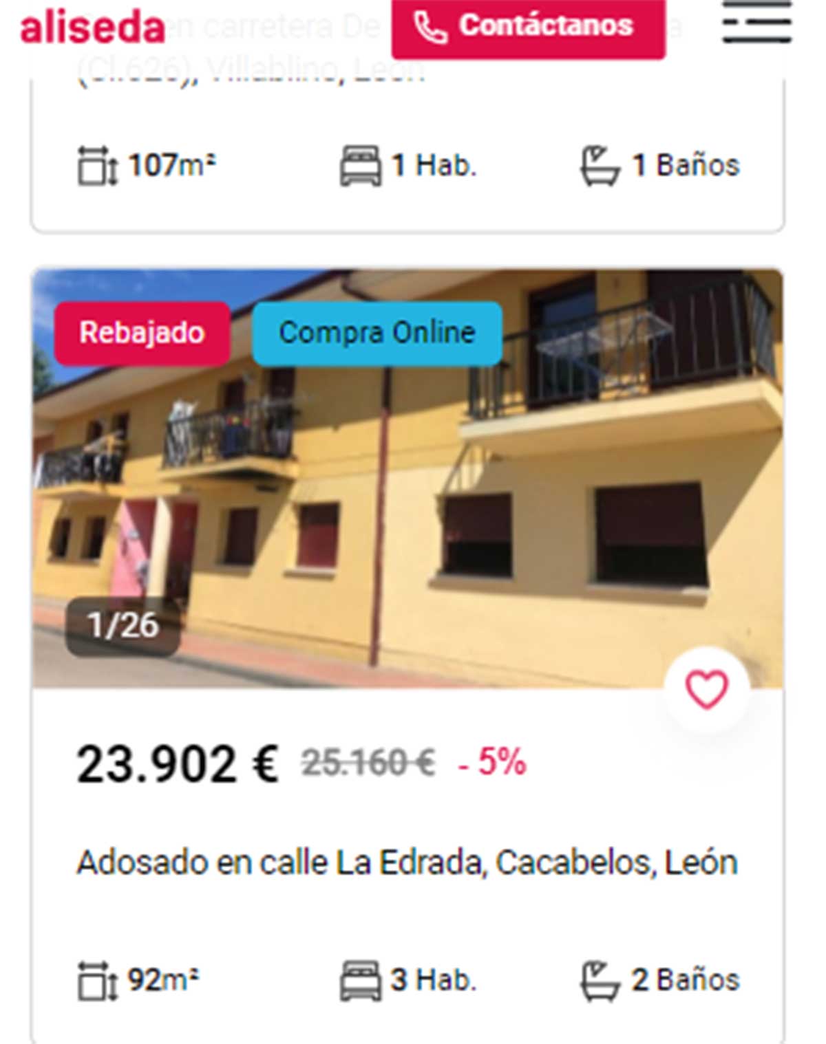 Chalet en venta por 23.000 euros