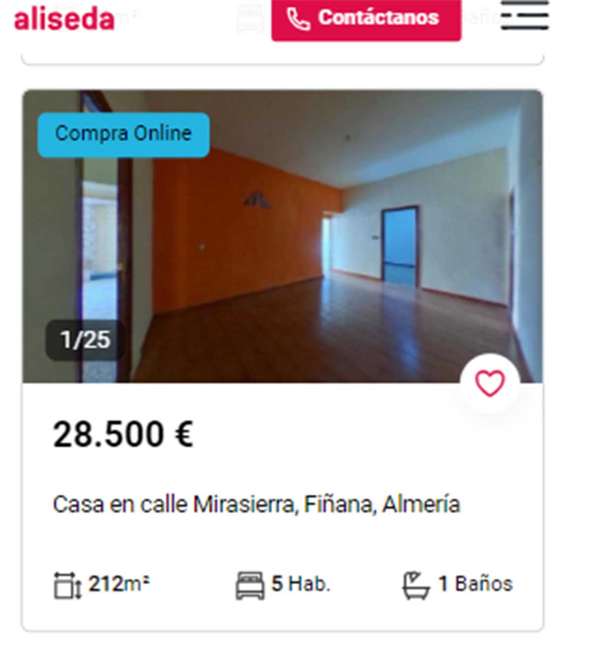 Chalet en venta por 28.000 euros