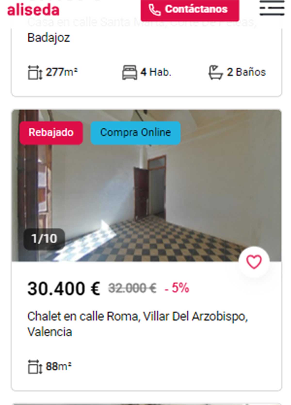 Chalet en venta por 30.000 euros