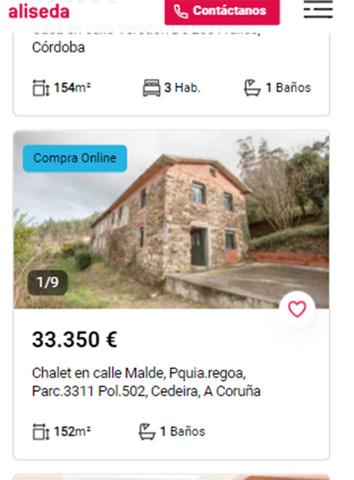 Chalet en venta por 33.000 euros