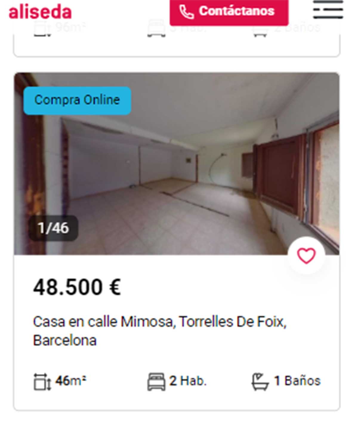 Chalet en venta por 48.000 euros
