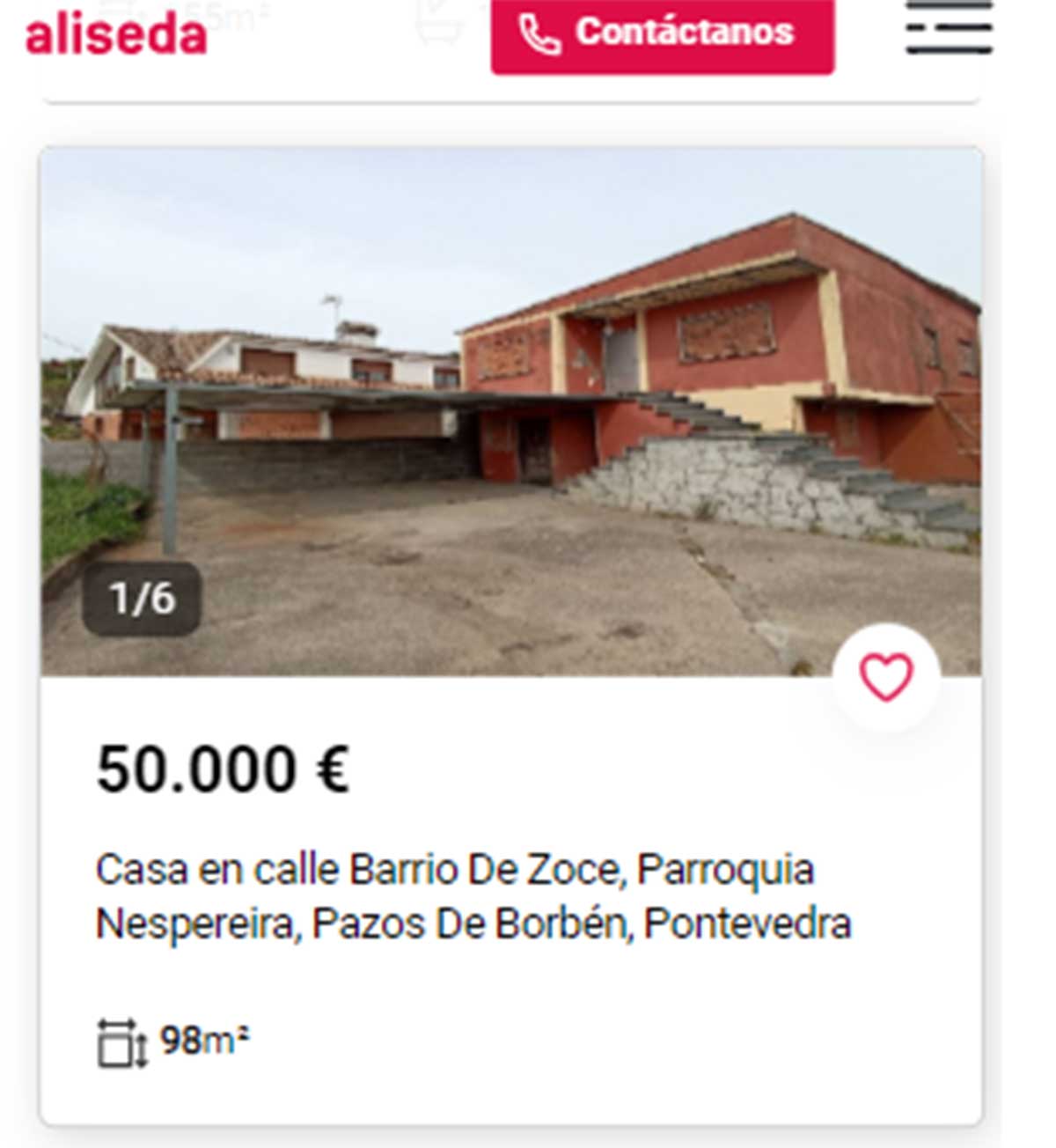 Chalet en venta por 50.000 euros