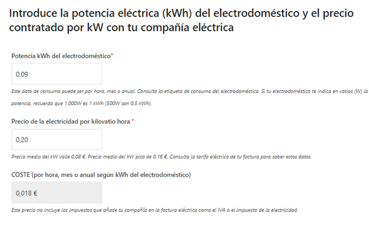 Ejemplo de consumo de un ventilador potente