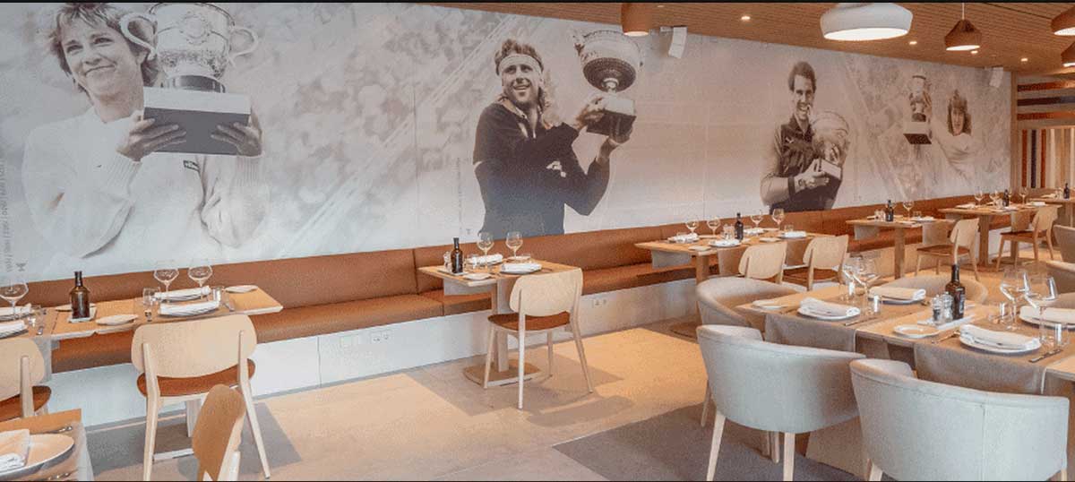 Decoración restaurante Roland Garros.