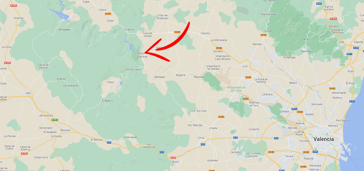 Dónde está Chulilla en el mapa.