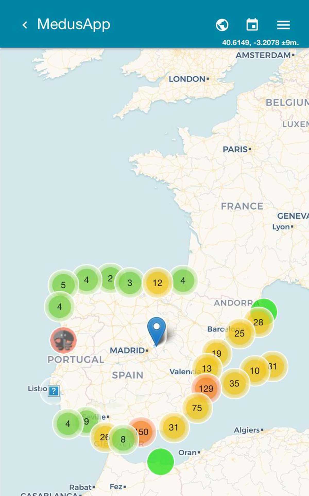 Mapa de la App MedusApp.
