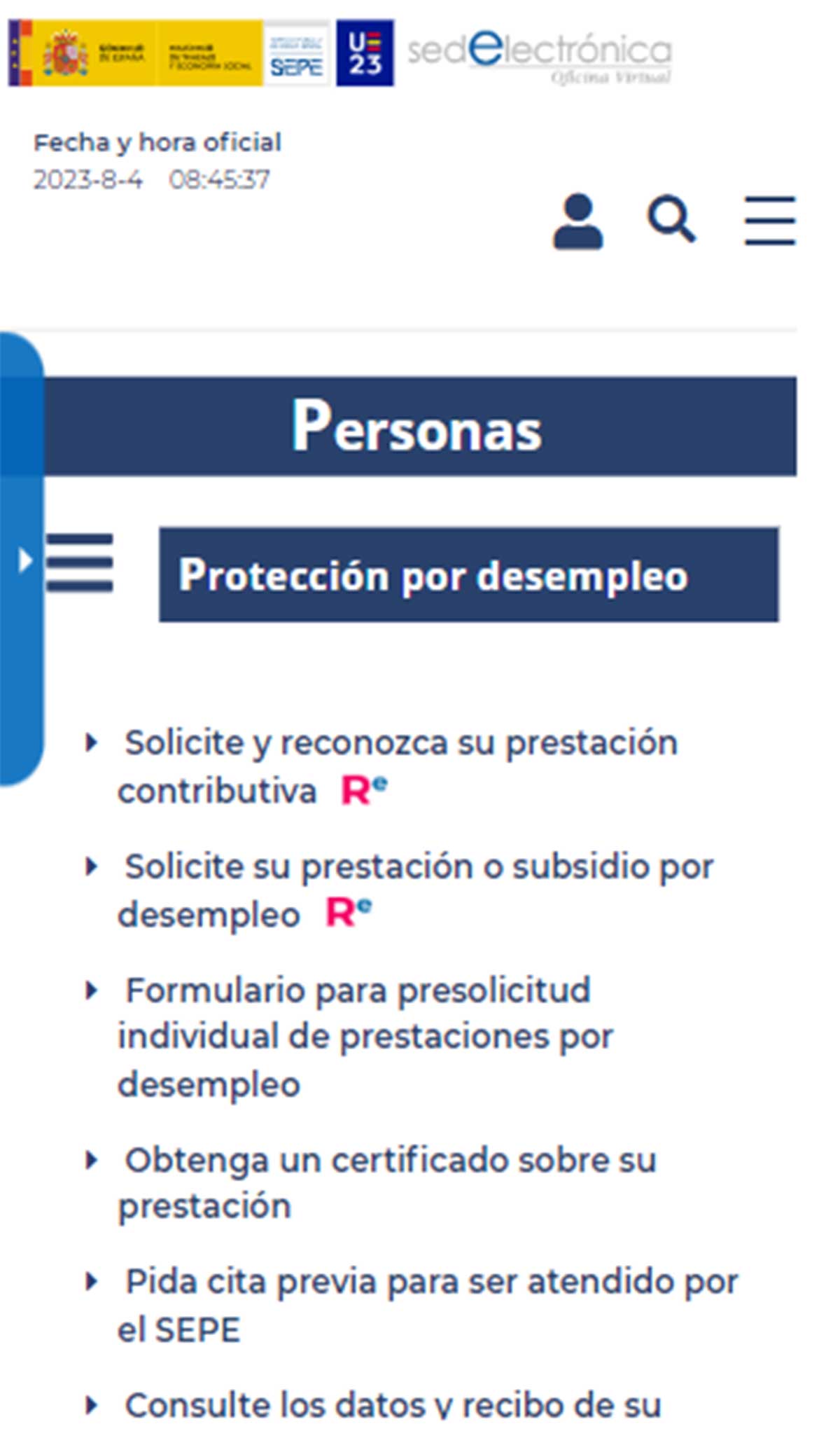 Solicitar una cita con el SEPE