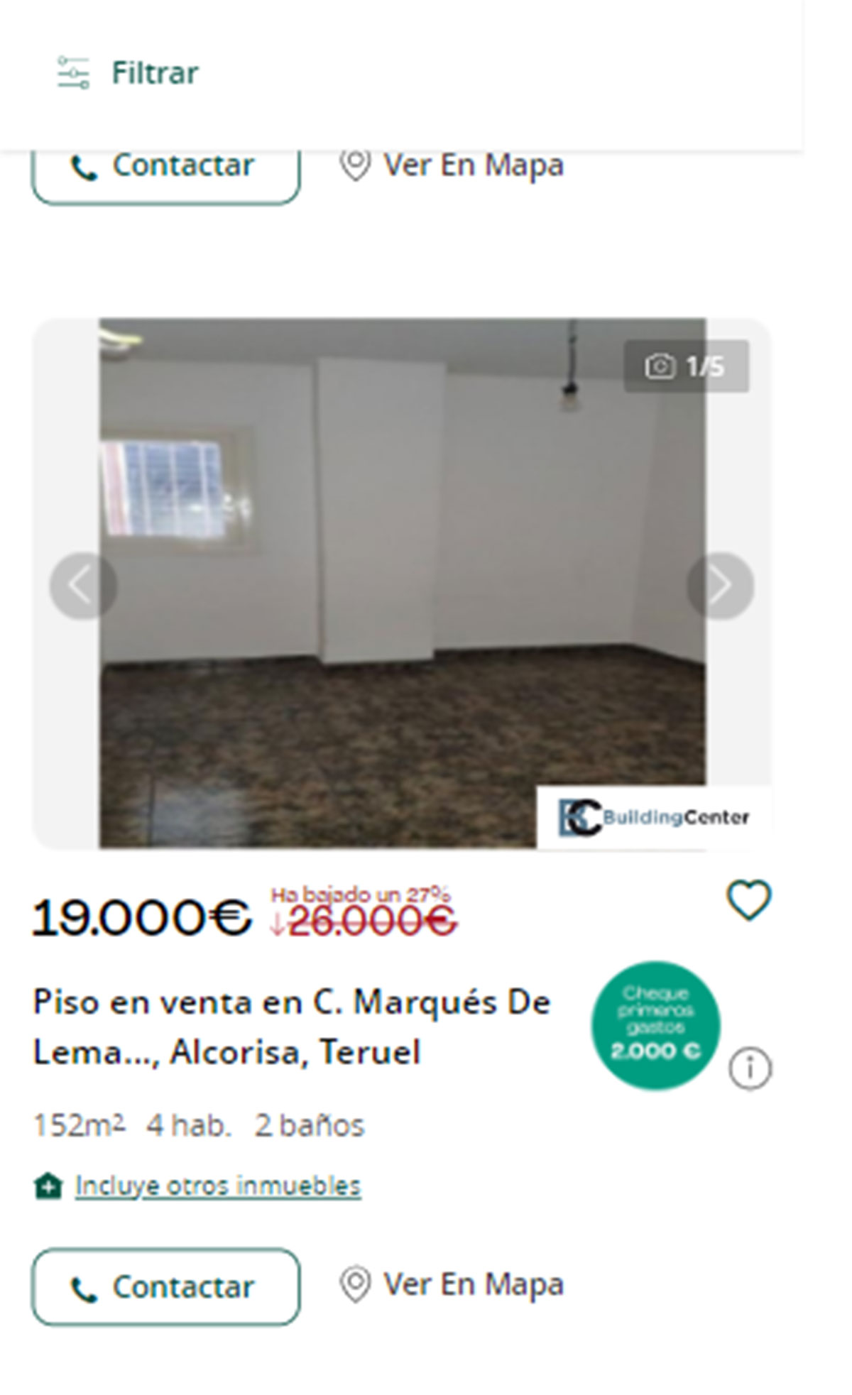 Piso con cheque regalo por 19.000 euros