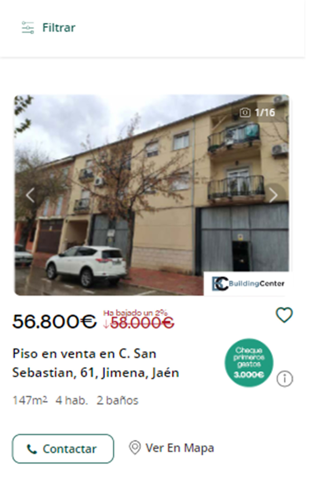 Piso con cheque regalo por 56.000 euros