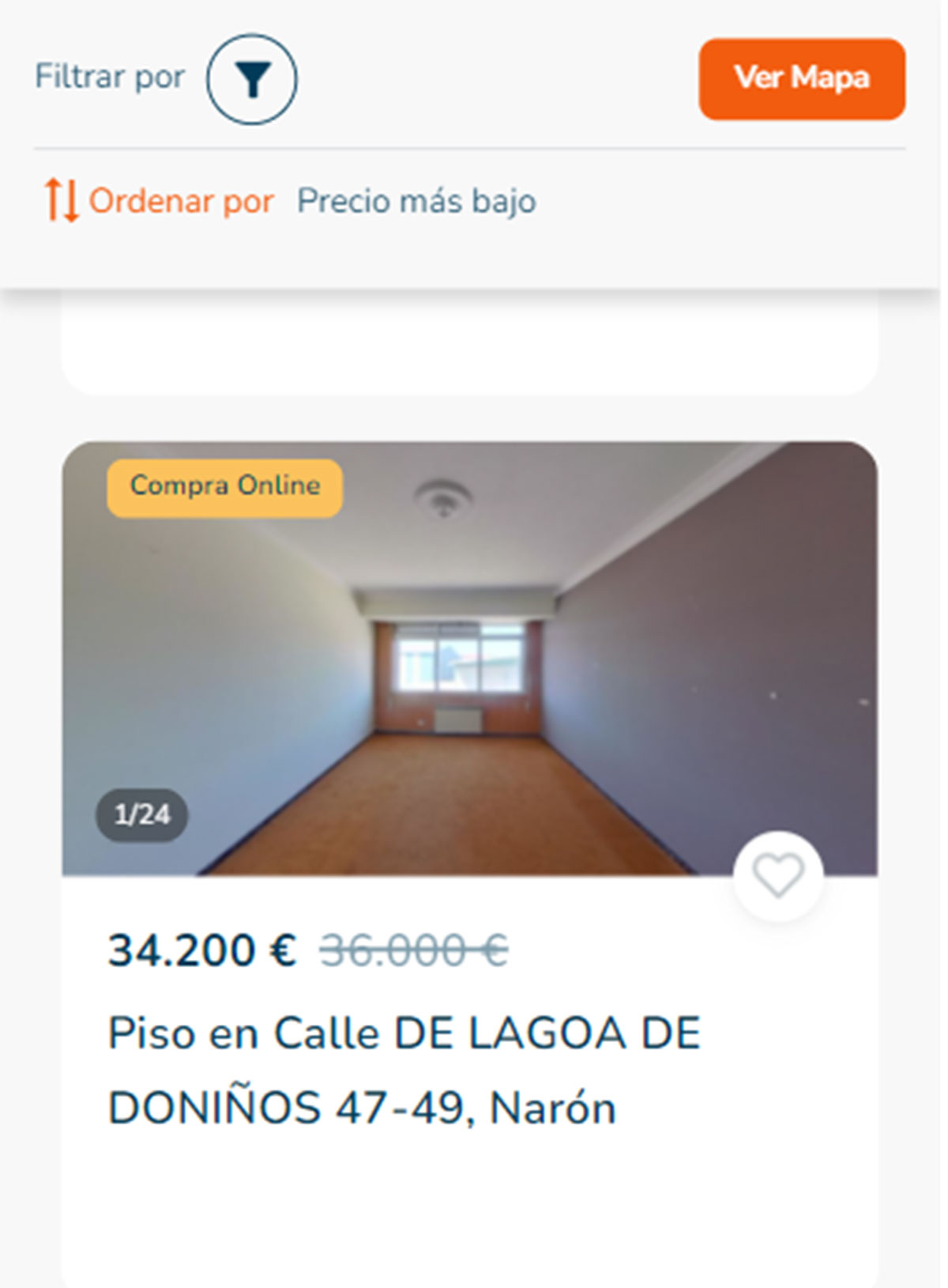 Piso a la venta en A Coruña por 34.000 euros