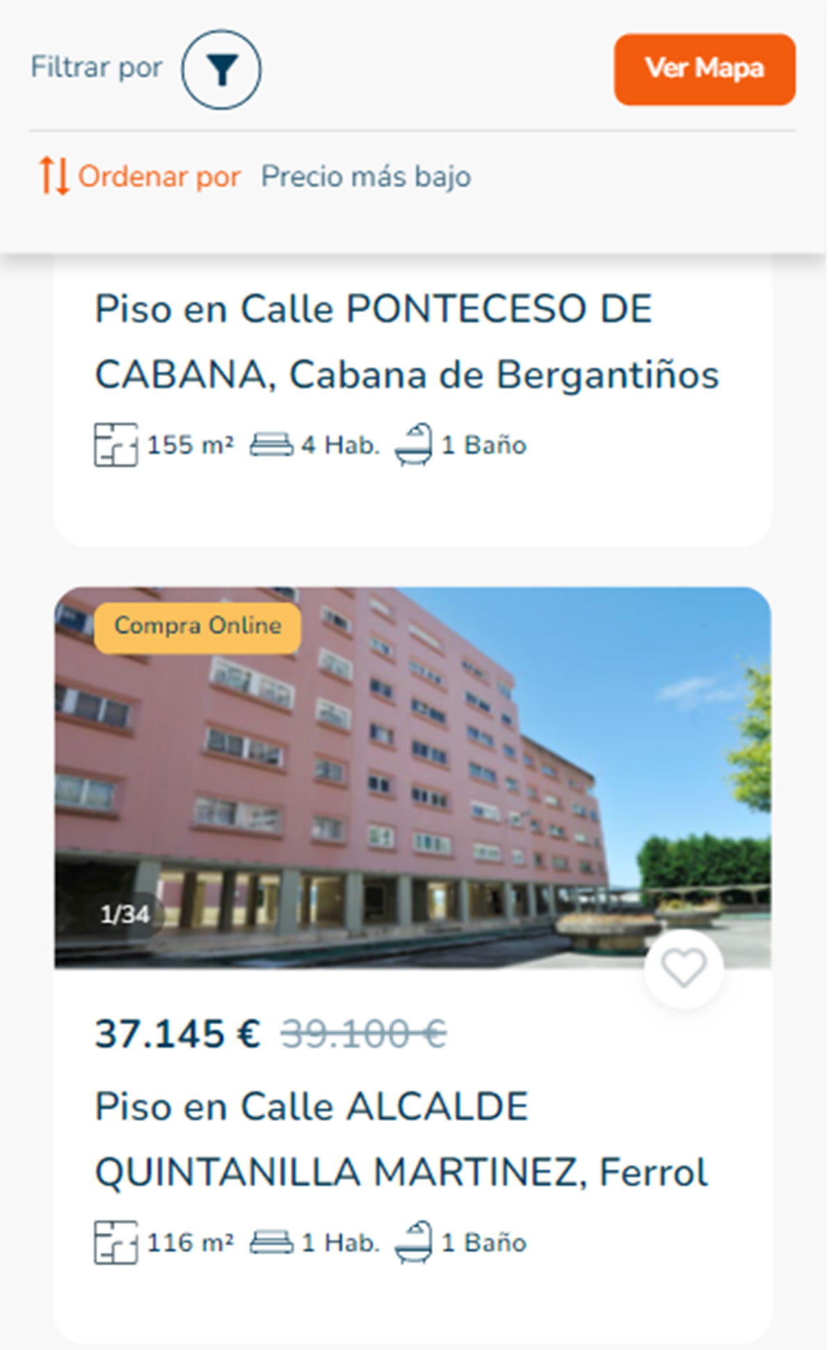 Piso a la venta en A Coruña por 37.000 euros