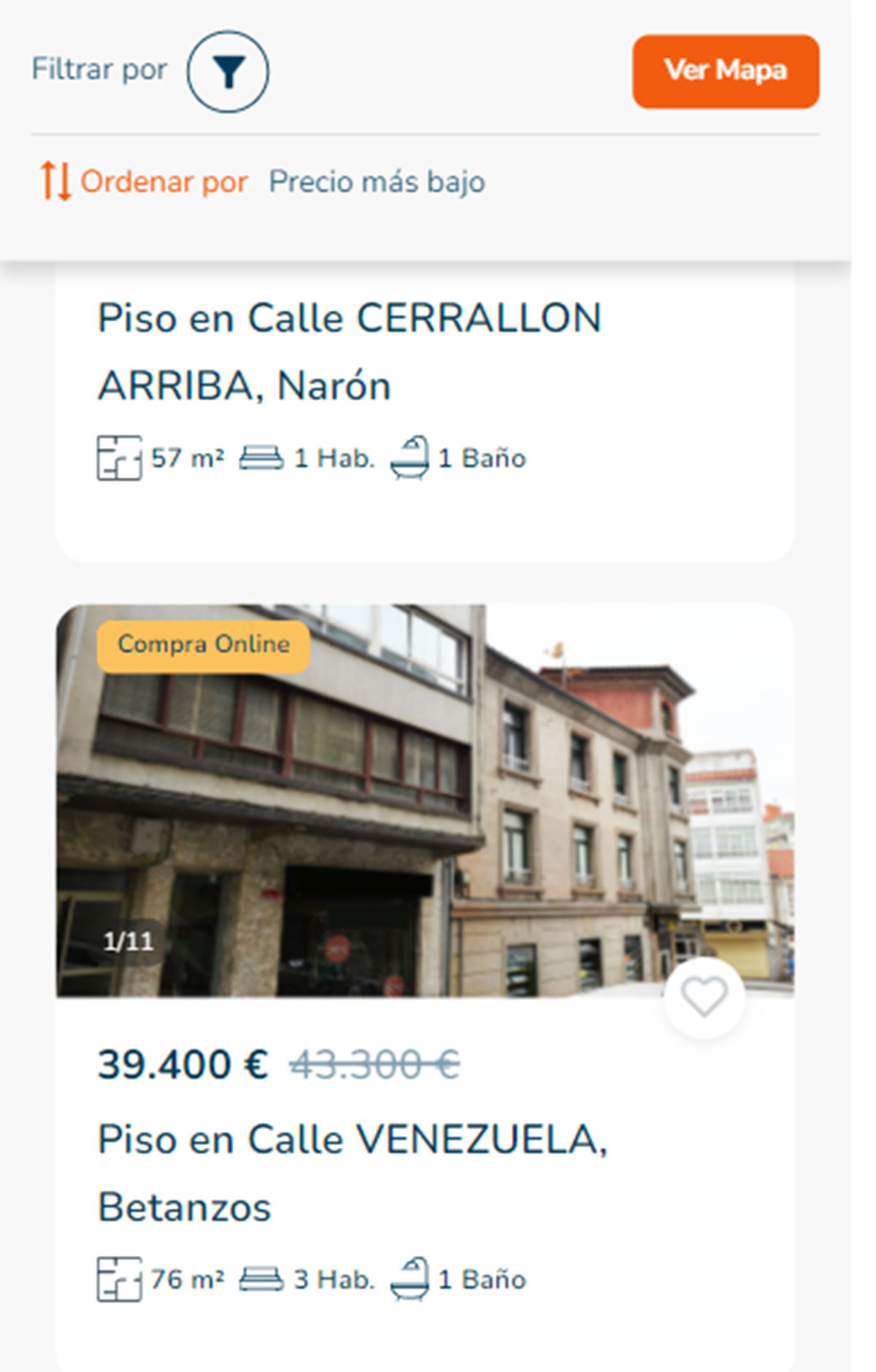 Piso a la venta en A Coruña por 39.000 euros