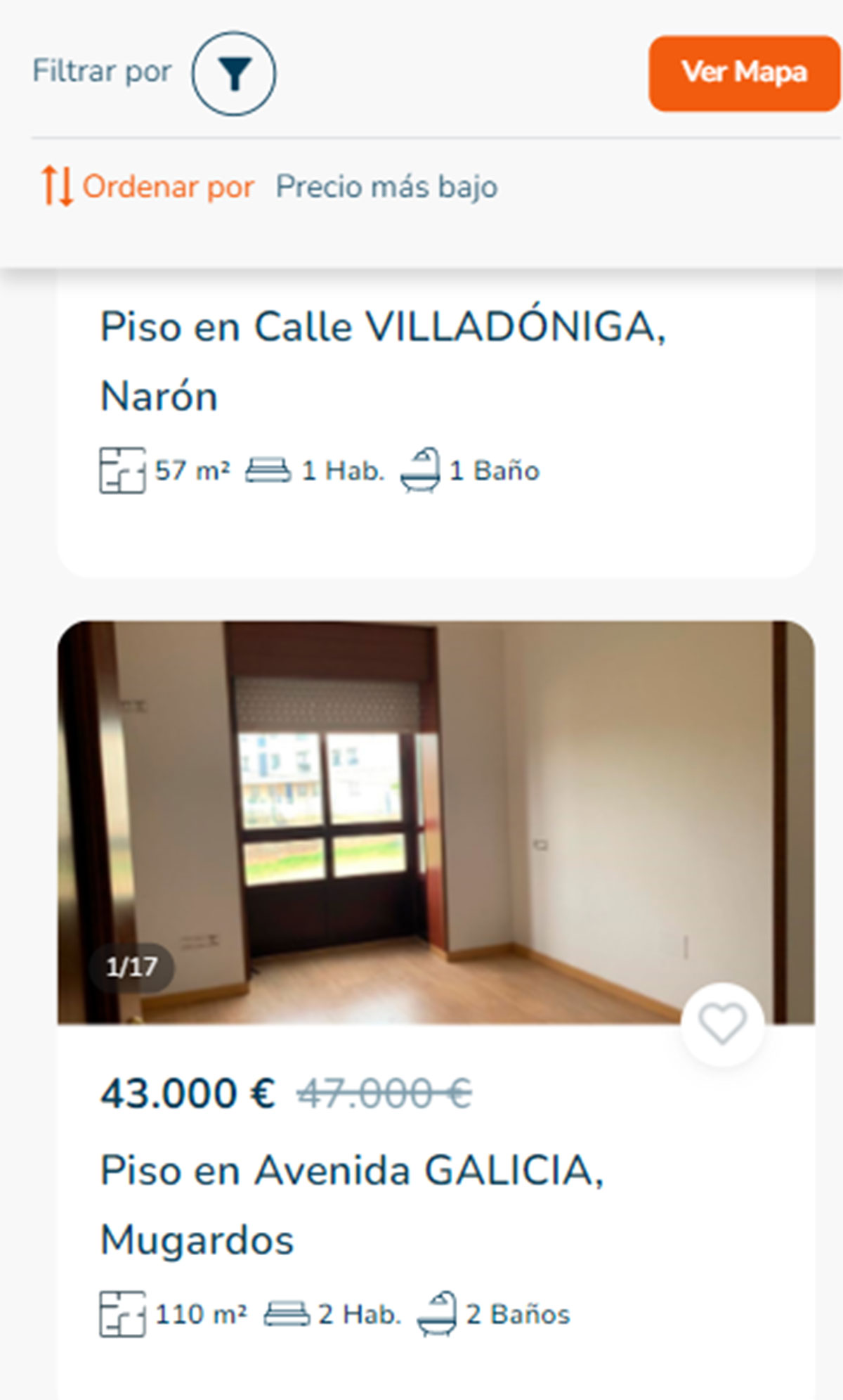 Piso a la venta en A Coruña por 43.000 euros