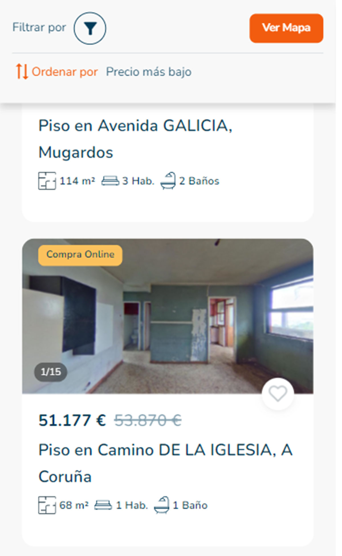 Piso a la venta en A Coruña por 51.000 euros