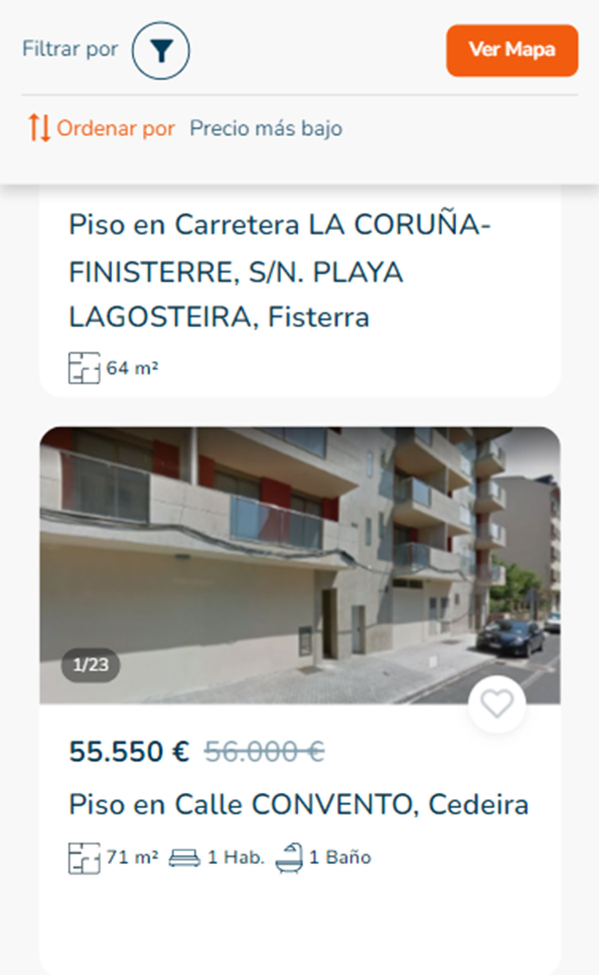 Piso a la venta en A Coruña por 55.000 euros