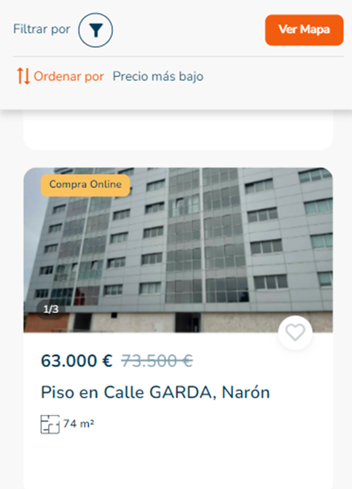 Piso a la venta en A Coruña por 63.000 euros