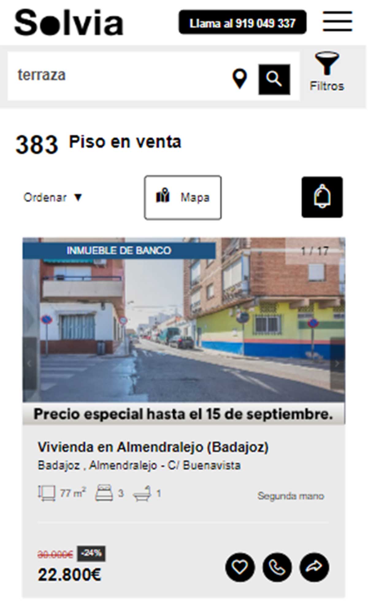 Piso con terraza por 22.000 euros