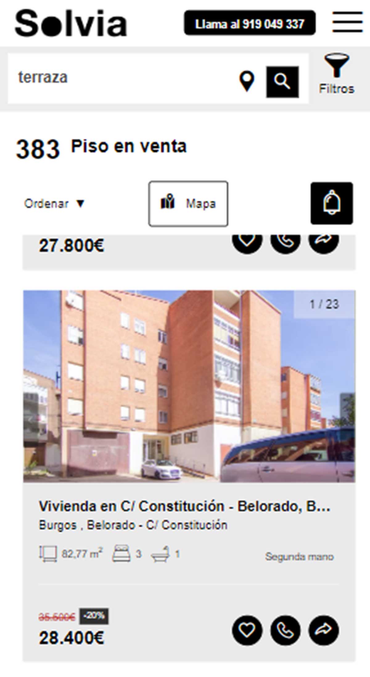 Piso con terraza por 28.000 euros
