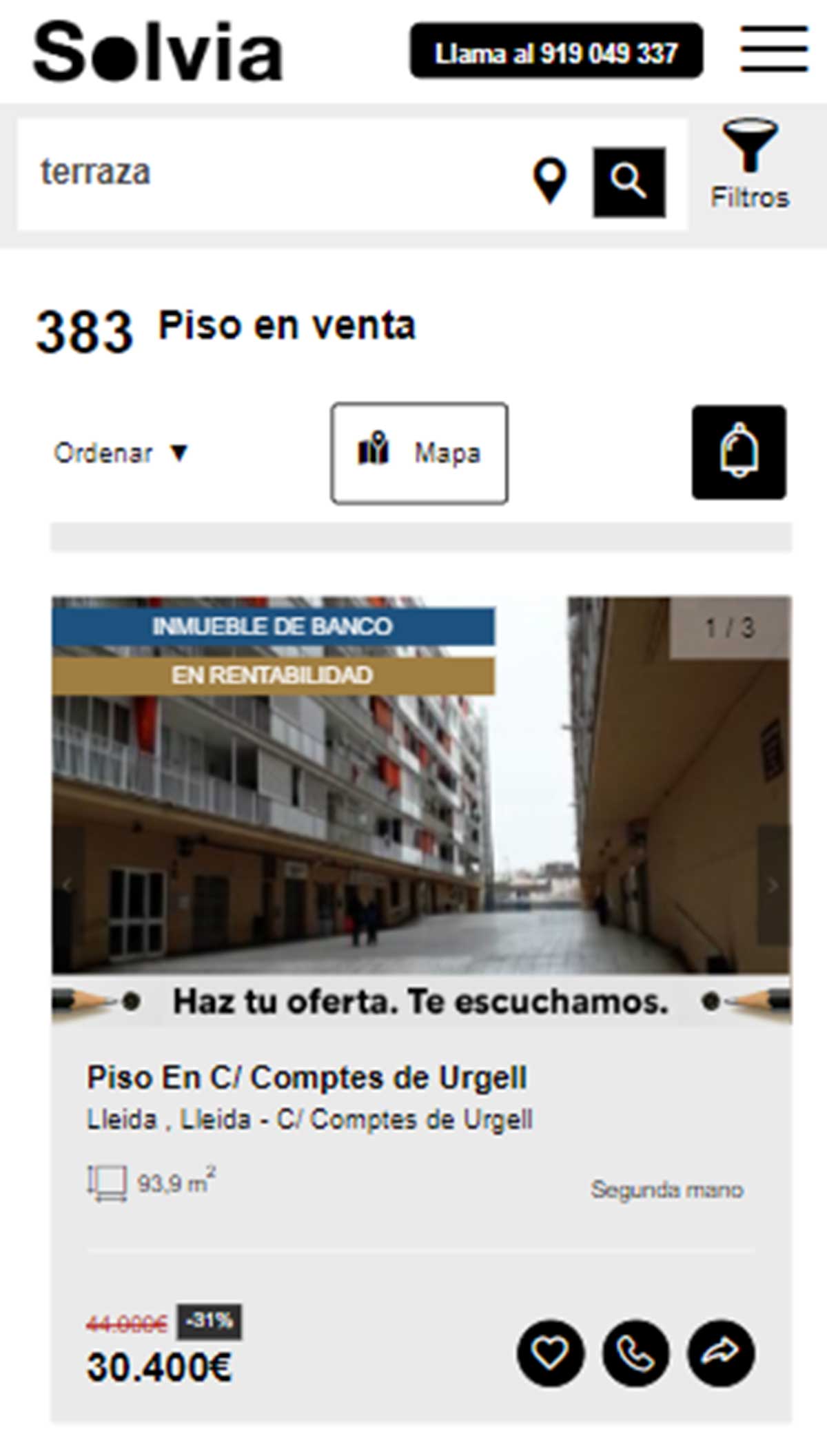 Piso con terraza por 30.000 euros