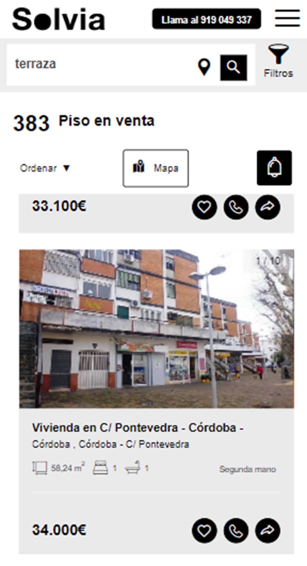 Piso con terraza por 34.000 euros