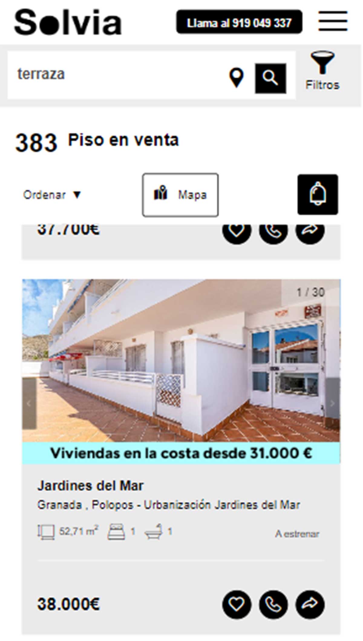 Piso con terraza por 38.000 euros